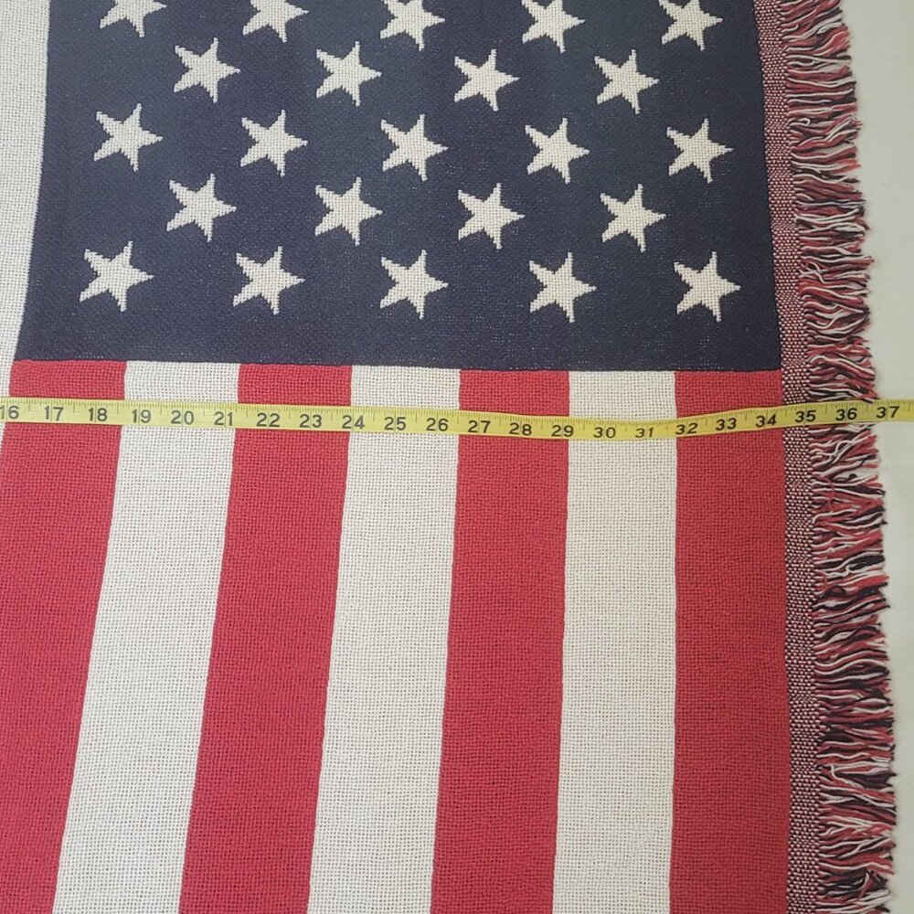 Classics Simply Country Cotton U.S. Flag Patriotic Afghan Throw Blanket 48x36 - Picture 9 of 9
